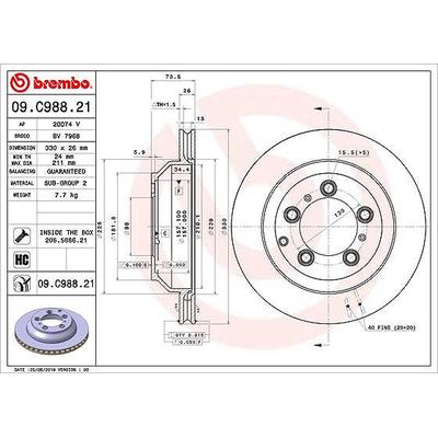 Brembo Bremsscheibe [Hersteller-Nr. 09.C988.21] für Porsche
