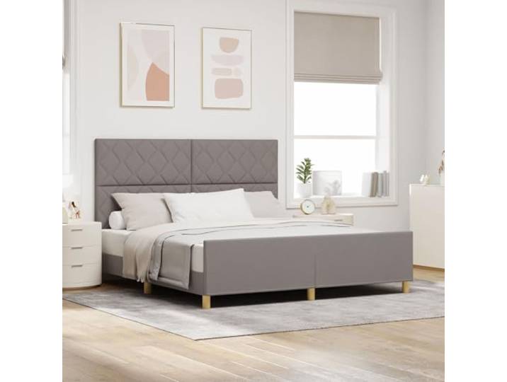 SKTQYQO Bettgestell Taupe Hotel Bettgestell Mehrzweck-Bettgestell Geeignet für Hotels und Studios 180 x 200 cm aus Stoff