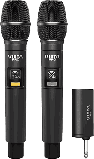 REACONDICIONADO Seminuevo Muy bueno Micrófono - Vieta Party Mic Duo 2, 20 20000 Hz, 12h Autonomía, USB-C, Jack 6.5 mm, Negro