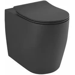 Kludi-RESA R Spiralflush-Stand-WC 55 cm, mattschwarz, universalförmiger Abfluss
