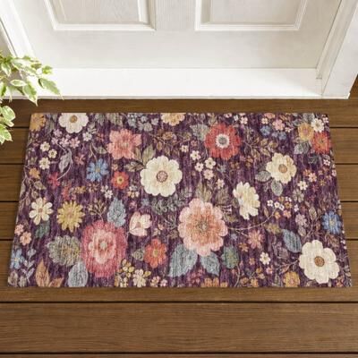 Addison Rugs Machine Washable Indoor/ Outdoor Floral Cheri Chantille Rug