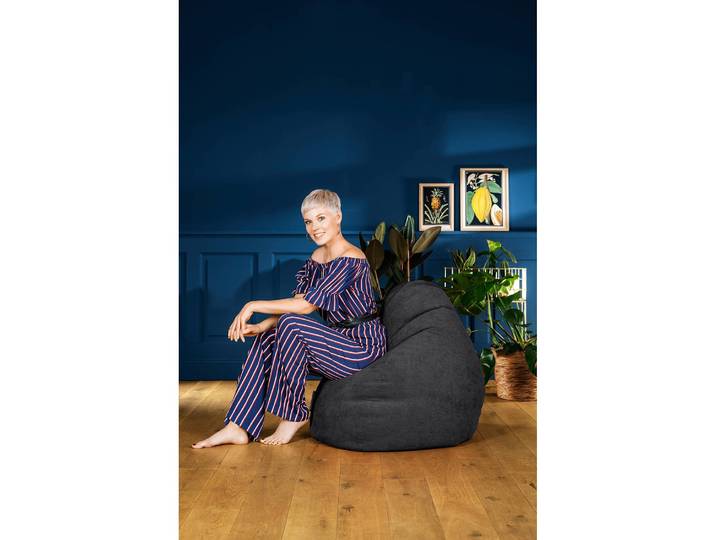 Beanbag Alfa XXL Ø 80cm Schwarz/Schwarz