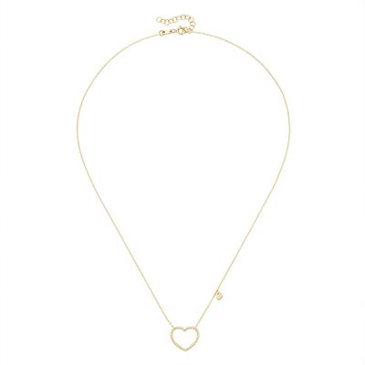 Goldkette LUIGI MERANO "mit zwei Herzen, Gold 375", gold, Halsketten, Damen, 45cm, Gelbgold 375, Goldkette