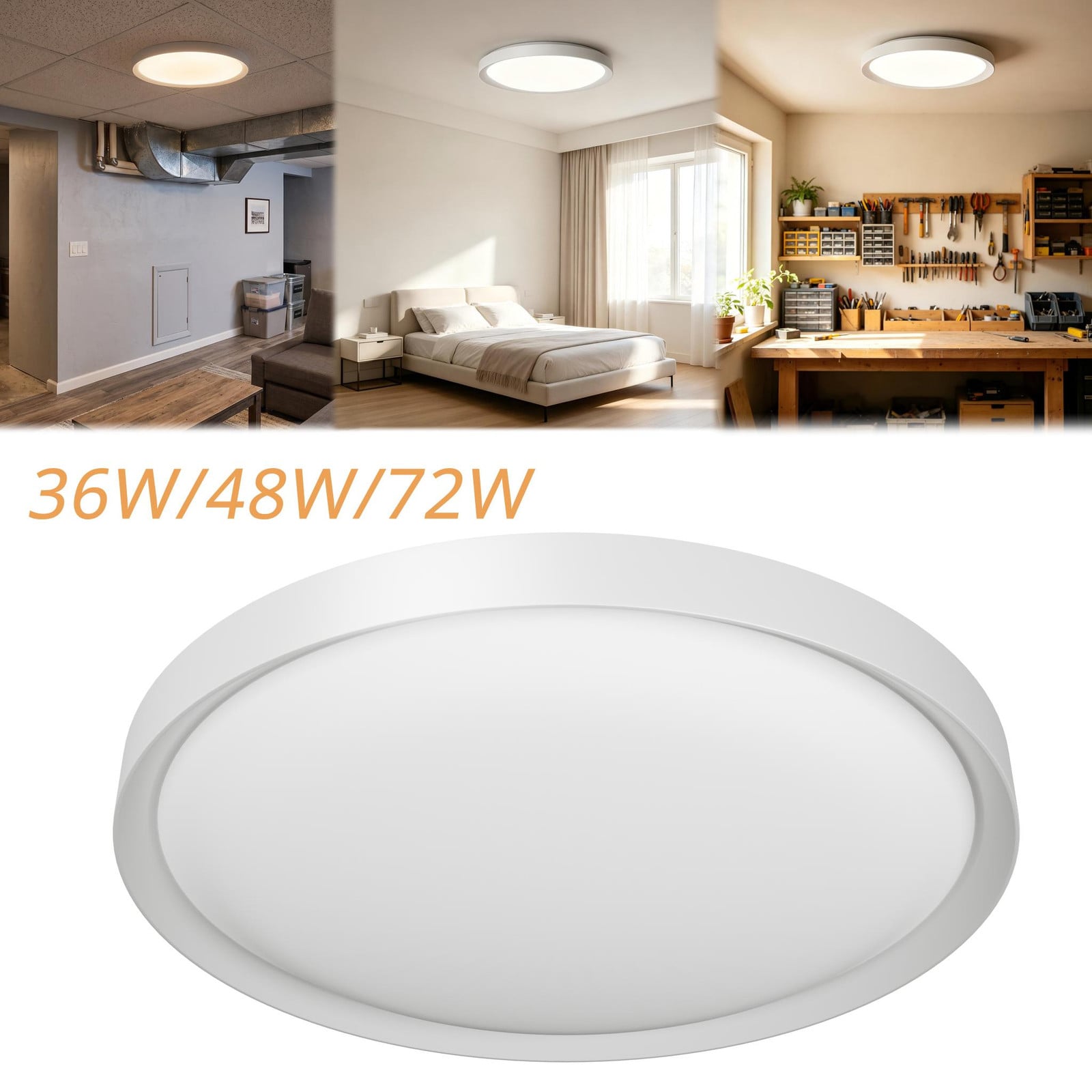 NaiZy Ultraplatte LED-plafondlamp, 72W, Daglichtwit, Ronde Inbouwlamp