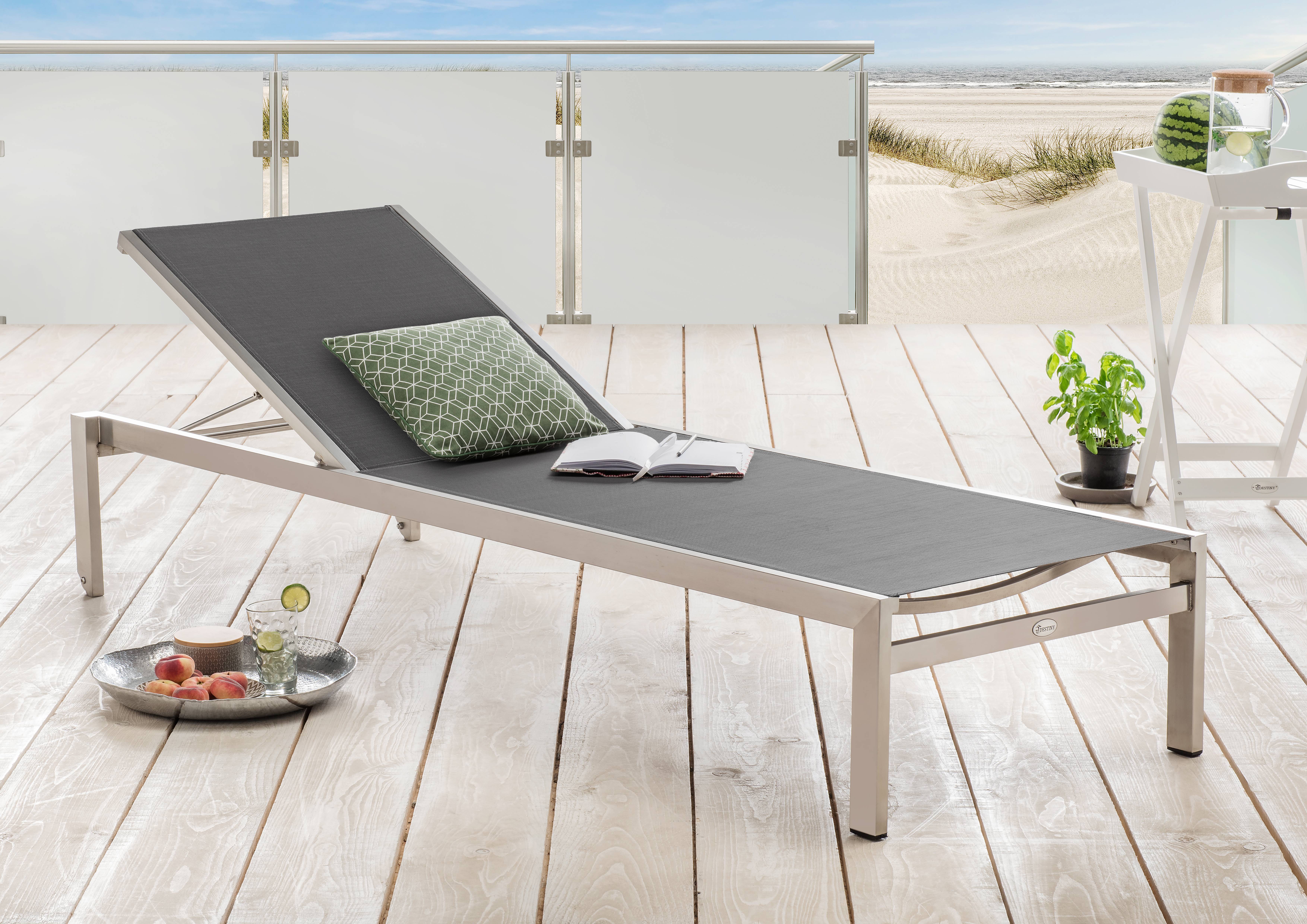 Destiny Rollliege MACAO Edelstahl mit Rollen 210x65x35cm, verstellbar, anthrazit