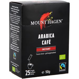 Mount-Hagen Kaffee Arabica Blend Instant, BIO, löslicher Kaffee, 100% Arabica, 25 Portionssticks