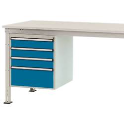 Manuflex ZB4814.0002 Gehäuse-Unterbau Stationär, Nutzhöhe 500 mm mit 4 Schubfächer. Für Tischtiefe 1200 mm