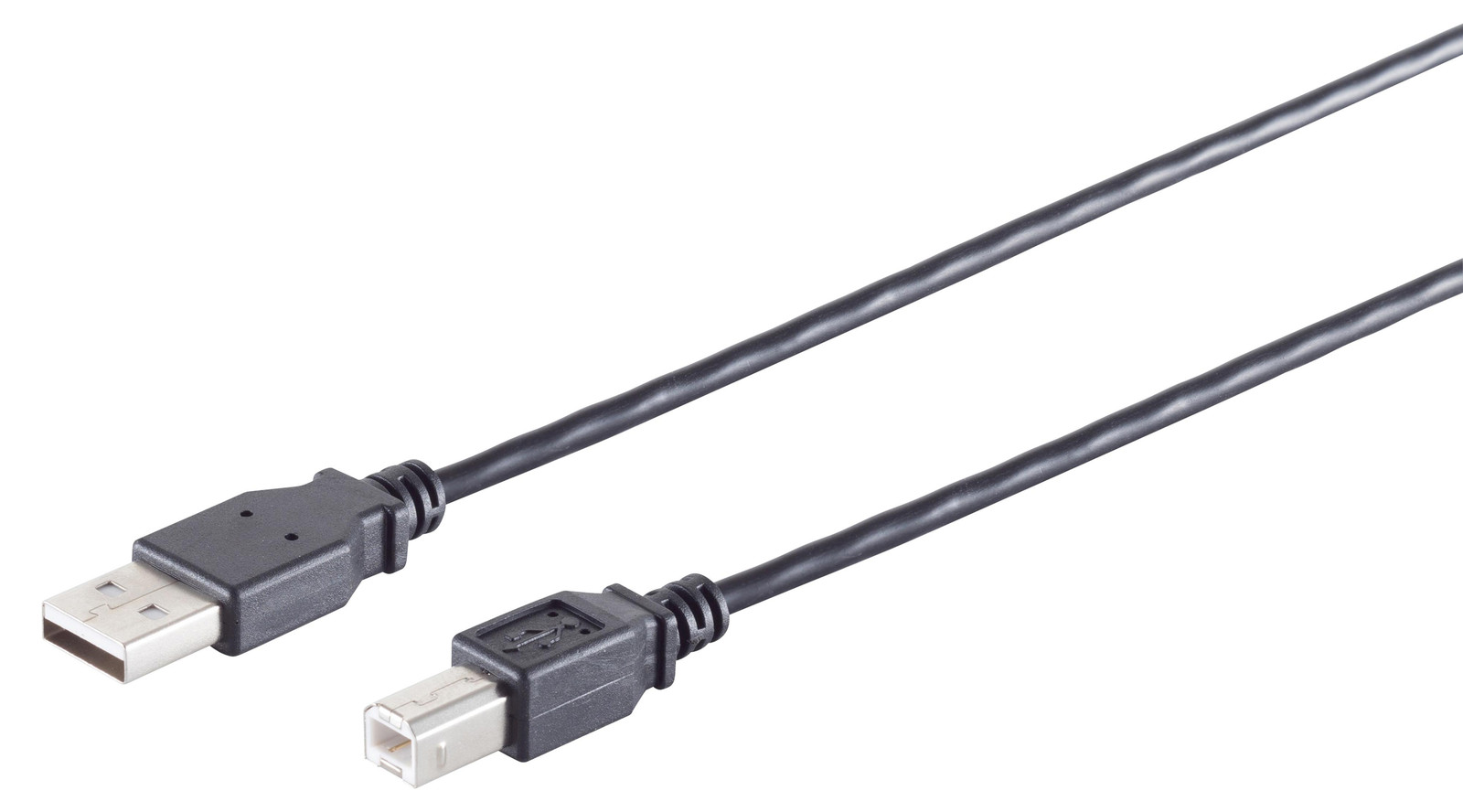 S-Impuls USB-A naar USB-B 2.0 adapterkabel, zwart, 3 meter