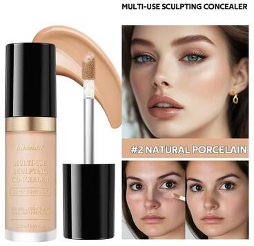 Inspired Finds Flawless Multi Use Concealer Cream Long Lasting Foundation Concealer Hydrating Oil Free Contour & Highlight Makeup natural Porcelain