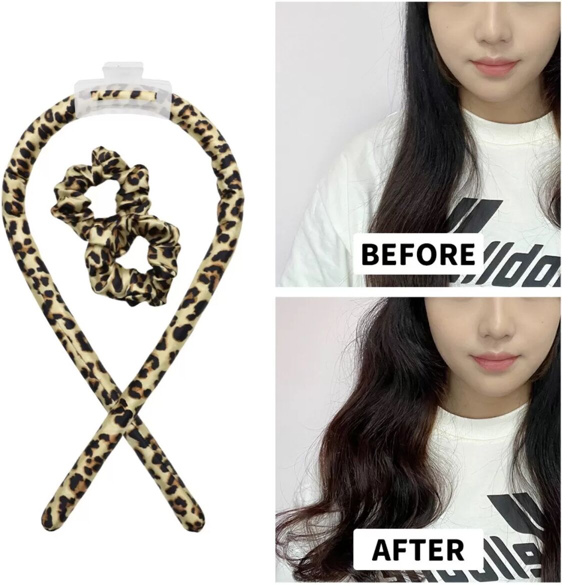 INF Heatless 100% Silk Sleep-In Hair Curler Set - No-Heat Overnight Curling Rod für natürliche Lazy Waves Karamellbraun