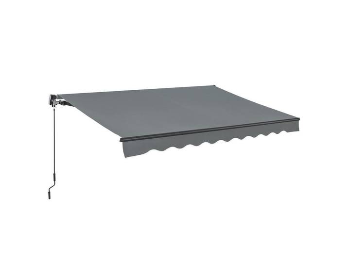Juskys Gelenkarmmarkise grau 300x250 cm, Grau, 300x250x250 cm, Sonnenschutz