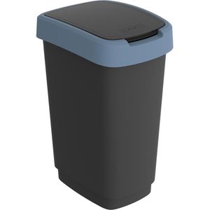 Rotho Mülleimer Twist 1754406161, blau, aus Kunststoff, 25 Liter