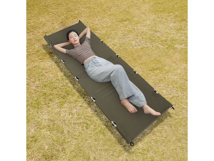 Lit de camping pliable ultraléger vert armée, capacité de charge 150 kg/331 lb, avec sac de transport pour pique-niques, randonnées, chasse, voyages en voiture