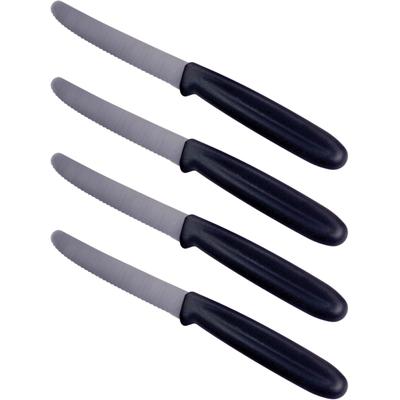 Tafelmesser GSD HAUSHALTSGERÄTE, schwarz, 4 Stk., Stahl, Essmesser, mit Wellenschliff