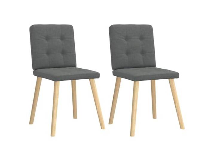 HMDNGOUT Esszimmerstühle 2 STK. Dunkelgrau Stoff Polyester, Metall und Holz, dicker Schaumstoff, Esszimmer, Wohnzimmer, Gästezimmer