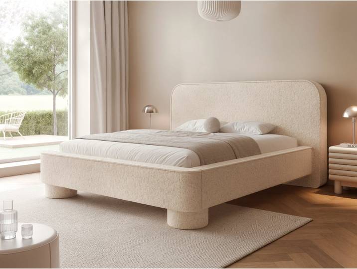 yourhouse24 Polsterbett NUVOLA mit Bettkasten – Überbreites Kopfteil im Hotel-Design