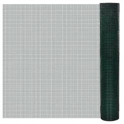 vidaXL Drahtzaun für Hühner Verzinkt mit PVC-Beschichtung 10x1 m Grün