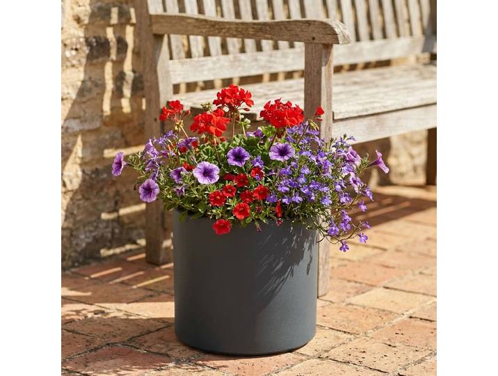 Blumentopf 19L aus Kunststoff, Ø38cm, anthrazit