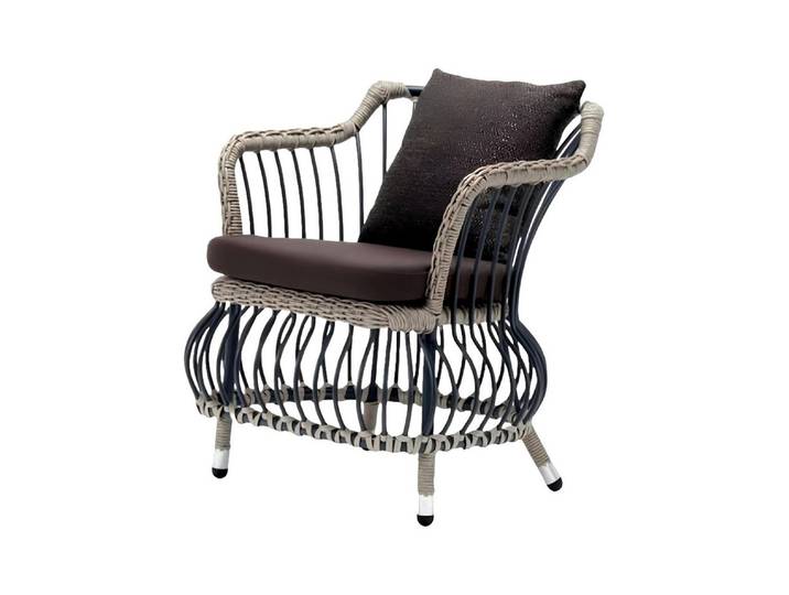 Xlmoebel Sessel Eleganter Rattansessel in Braun mit hochwertigem Polster (Sessel), Hergestellt in Europa