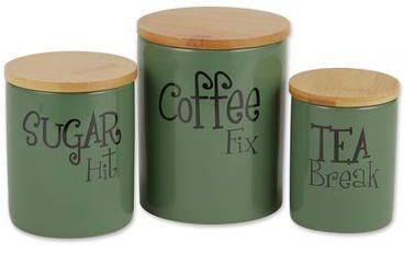 DII Coffee/Sugar/Tea Ceramic Canister (Set of 3)