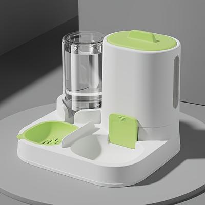 Universal Stock Automatic Gravity Cat Feeder And Water Dispenser Large Capacity Pet Feeding Station green