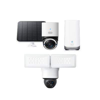 eufy 4G LTE Cam S330 + Floodlight Camera E340 + HomeBase™ S380 white