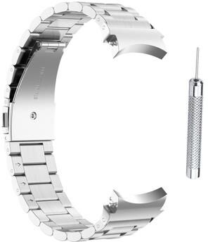 Everyday Crate Samsung Galaxy Watch4 Classic Steel Watch Band Adjustable Metal Watch Strap silver