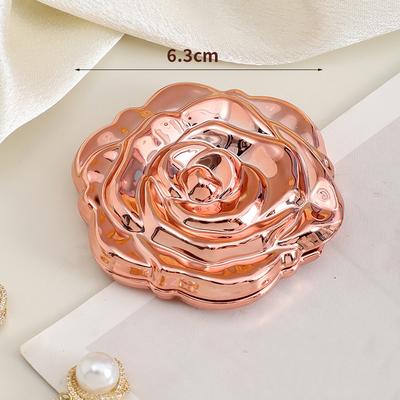 Fusion Finds Rose Bloom Compact Makeup Mirror Dual Sided Travel Makeup Mirror For Purse & Handbag gold