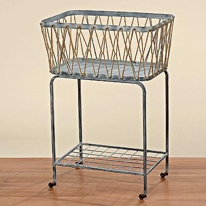 BOLTZEGRUPP TISCH MIT KORB H82CM, MATERIALMIX,GRAU 08595313