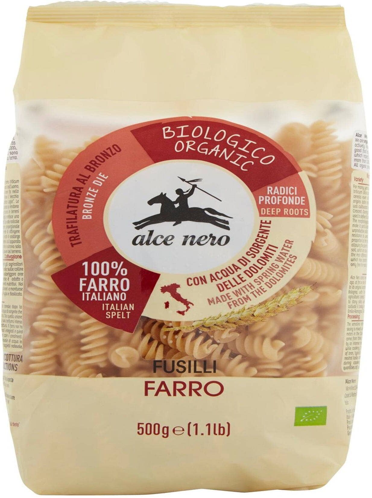 ALCE NERO Fusilli Di Farro 500 Grammi 