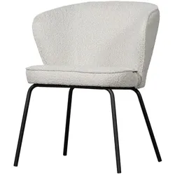 Esszimmerstuhl Admit aus Boucléstoff, modern gepolstert, Weiß Natur, elegantes Design