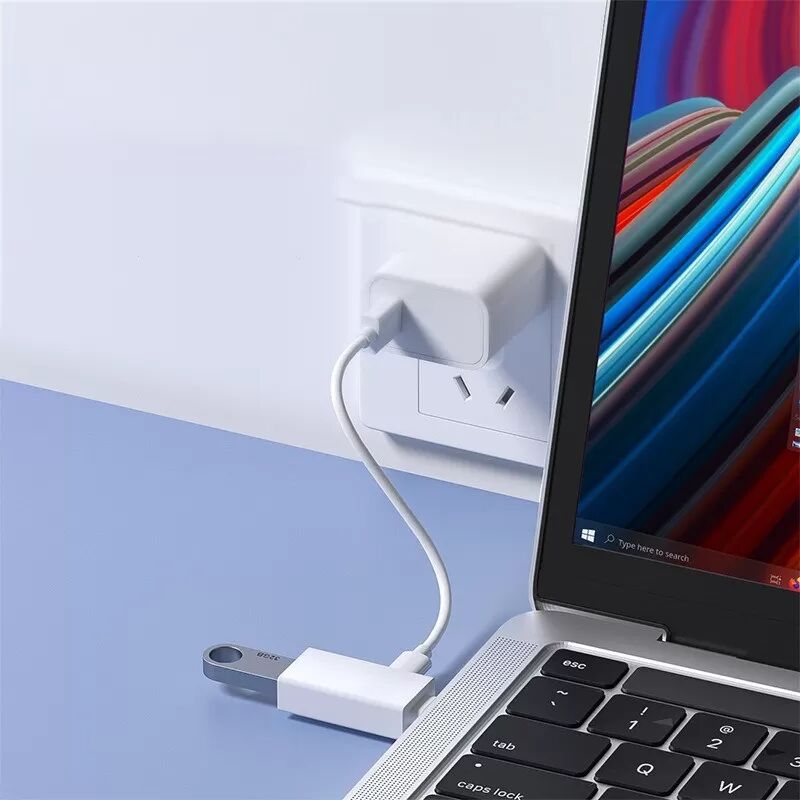 INF TYPE-C auf USB 3.0 + TYPE-C Buchse, Lade-2-in-1-Adapter, kompatibel mit Smartphones, Tablets und Laptops