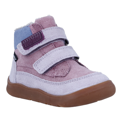 Barfußschuh RICHTER "Samy Winter", Mädchen, Gr. 23, Warmfutter, rosa (rosa kombiniert), Veloursleder, Schuhe Barfußschuh, Klettschuh mit Kontrastbesätzen, Größenschablone zum Download