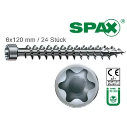 6x120 mm SPAX Zylinderkopfschrauben "IN.FORCE", T30, WIROX-beschichtet, P3J, Vollgewinde, 24 Stk.