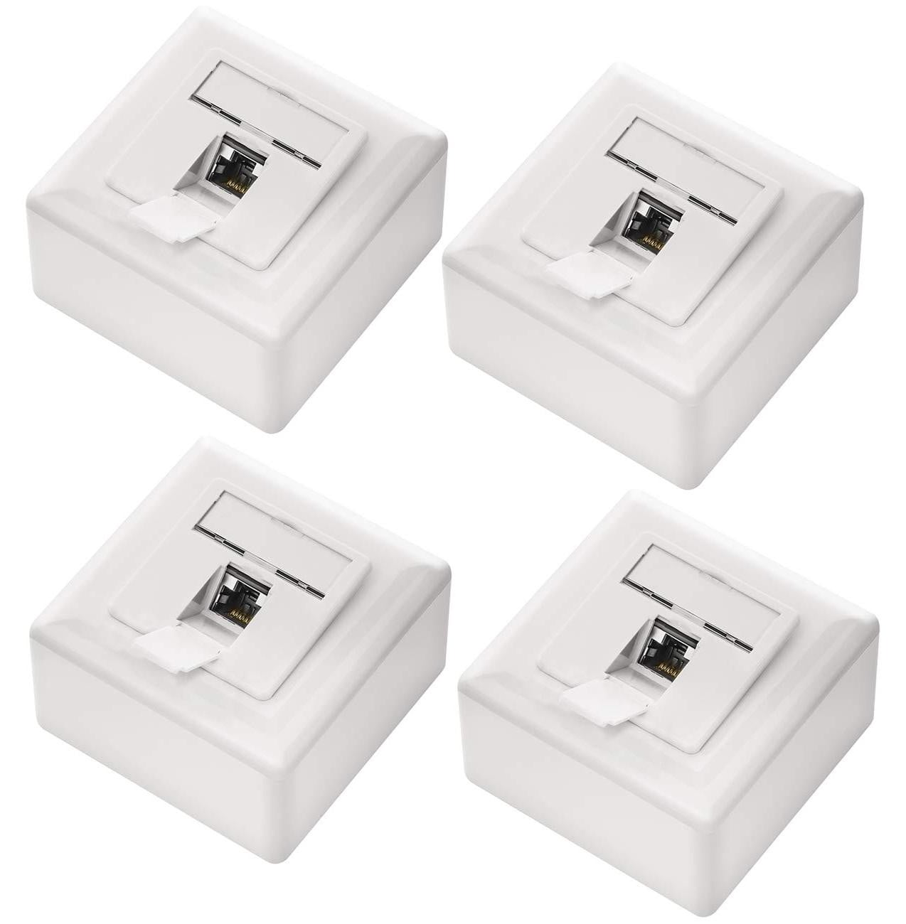 Memoryking deleyCON CAT6 universele netwerkconnector, 1x RJ45-poort, afgeschermd, 4 stuks - Wit