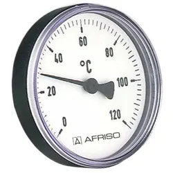 Afriso Bimetall Thermometer 0-120 Grad 63708 Gehäuse 80mm, 40mm Schaft, 1/2" Anschluss