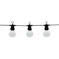 OPT OT5058 - LED-Lichterkette, 10 Leuchtmittel, warmweiß, 5 m, schwarz