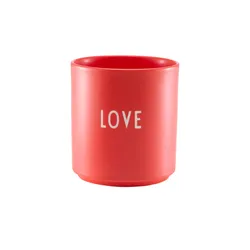 DESIGN LETTERS Becher   , rot , Porzellan , Maße (cm): H: 8,5  Ø: 8