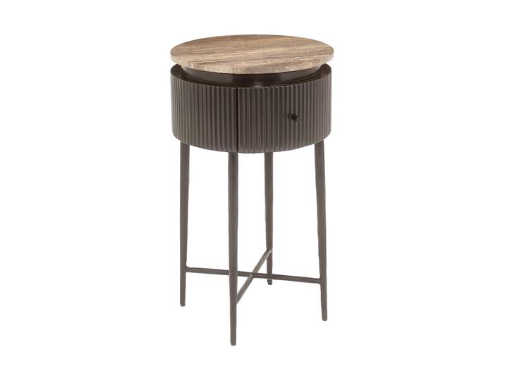 Design Beistelltisch „Russo“ mit Marmor-Tischplatte Braun Richmond Interiors
