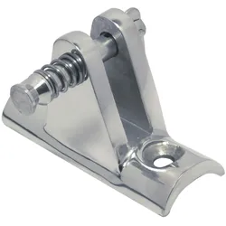 Verdeckbeschlag mit Klappnasenbolzen, konkav, A4, 56x17mm, für Rohr max.25mm