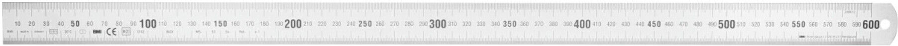 BMI Stahlmaßstab, rostfrei, Länge: 600 mm (461630 600)