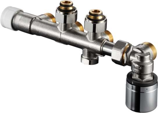 Oventrop Multiblock T-RTL Anschlussarmatur 1184016 G 3/4 ÜMxG 3/4 AG, Eckform