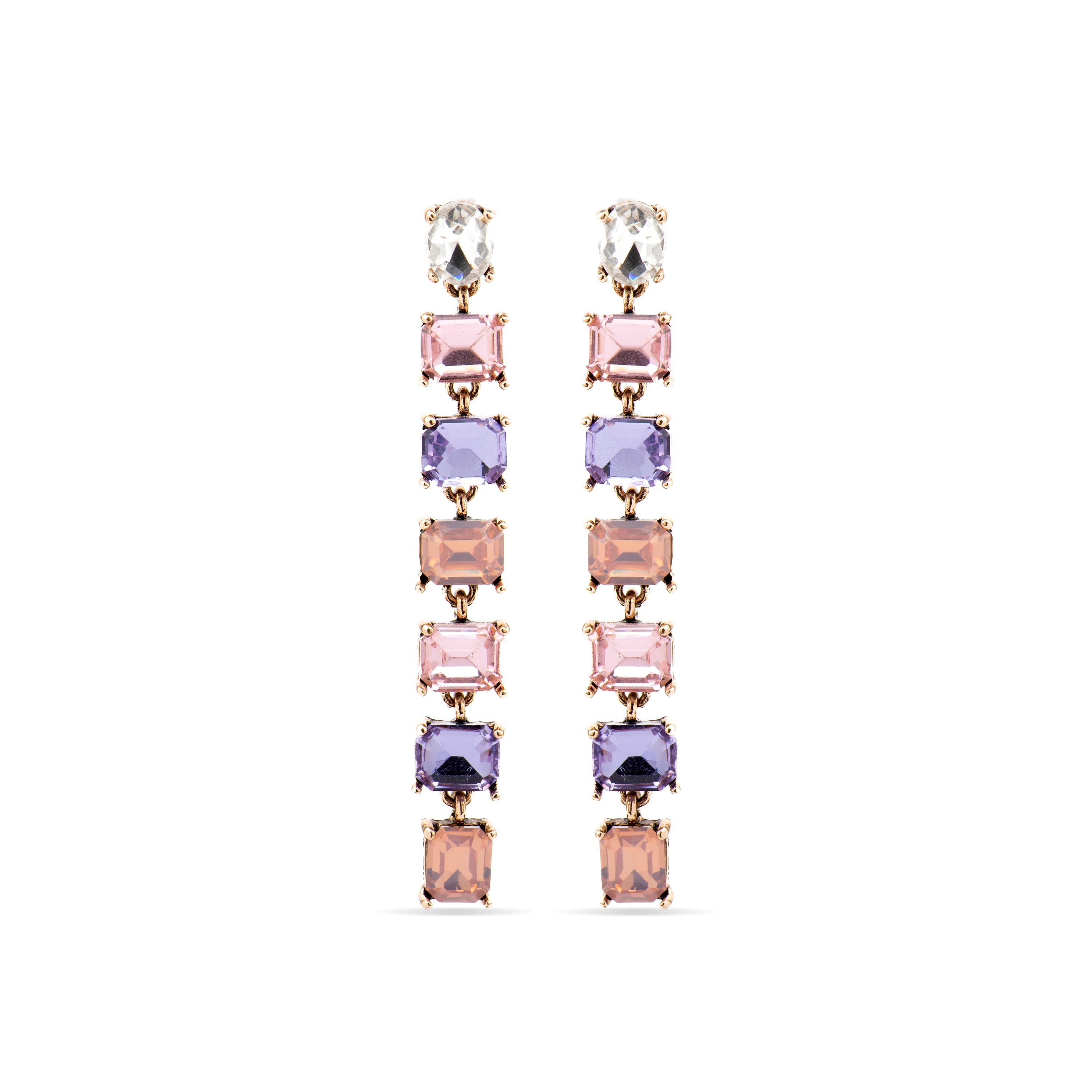 Luxenter Ohrringe mit lilafarbenem Kristall, 18k Gold Finish - Moray