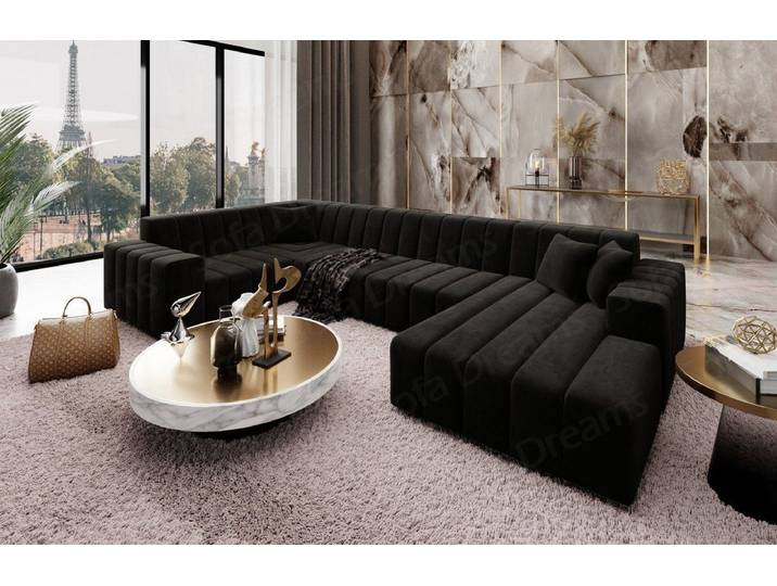 Sofa Dreams Wohnlandschaft Polster Sofa Wohnlandschaft Stoff Gran Canaria U Form Stoffsofa Modern, Loungesofa