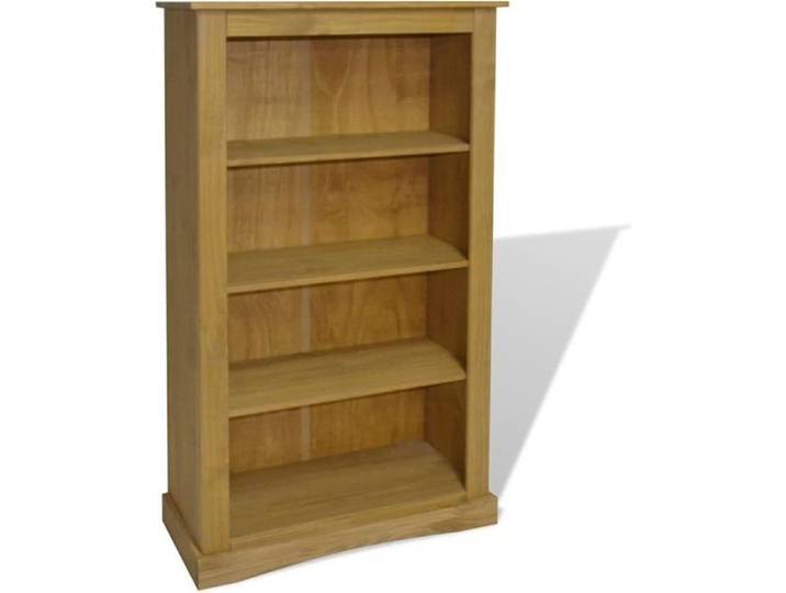 Bibliothèque - Corona - Pin mexicain - 4 étagères - 81x29x150 cm