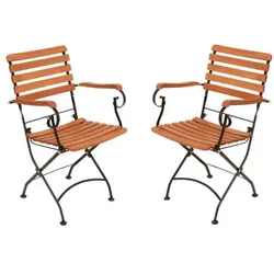Garden Pleasure 2-tlg. Garten-Klappstuhl-Set mit Armlehnen »Wien«, 56x89 cm
