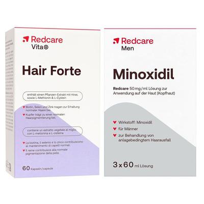 Redcare Vita+ Hair Forte + Men Minoxidil 1 St Set