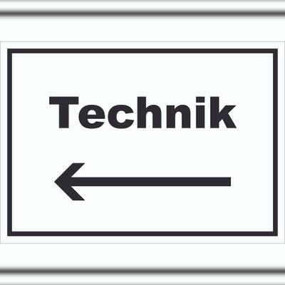 HB-Druck Technik Schild mit Text und Richtungspfeil links Hauswirtschaftsraum waagerecht A0 (841x1189mm)