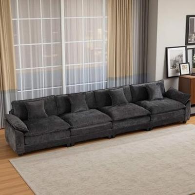 VIVIADORE Modern 3-Seater Sectional Sofa with Wide Armrests, Double-Layer Cushions, Breathable Chenille Fabric, Modular Cloud Couch