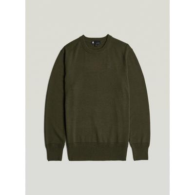 Longpullover G-STAR "Premium Core Knit", Herren, Gr. XS, grün (asfalt), Strick, Obermaterial: 100% Wolle, Pullover Longpullover